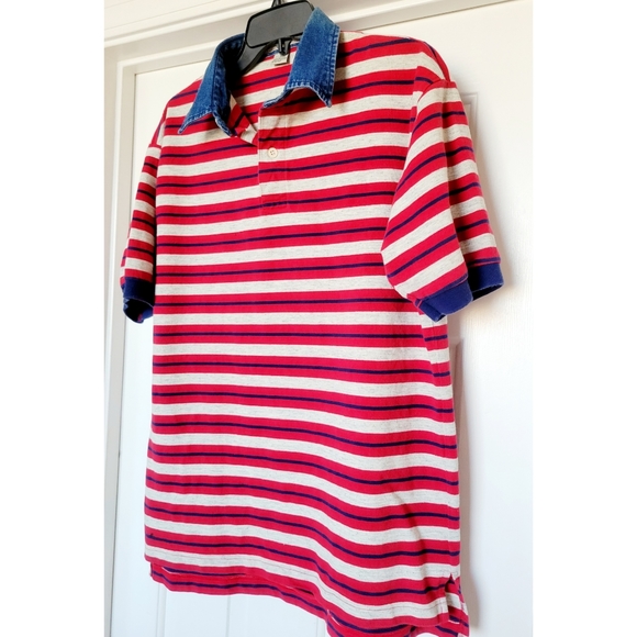 90s Vintage Cotton Mill Denim Collared Polo Shirt - Picture 3 of 8